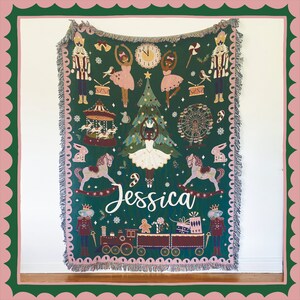 Festive Nutcracker Greetings Woven Blankets