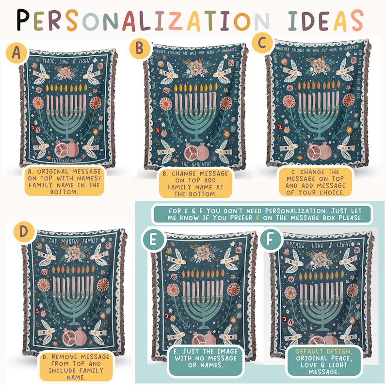 Jewish Home Blessing Decor Modern Jewish Art Hanukkah Throw Etsy