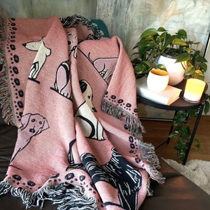 Pink Woven Blanket Etsy Canada