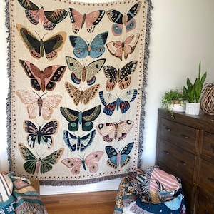 Dorm Decor Tapestry Blanket Eclectic Woven Throw Summer Picnic Blanket Boho Maximalist Room Decor Aesthetic Gift For Her Boho Vintage