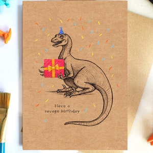 Raptor Birthday Card: Jurassic Dinosaur Greetings (A5)