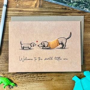 Dachshund New Baby Card | Welcome to the World A5