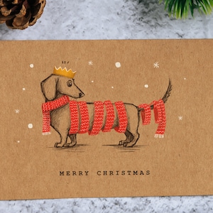 Dachshund Christmas Card | Merry Christmas A5