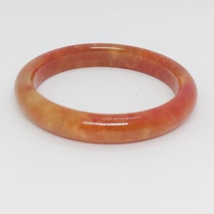 Multi Color RED/YELLOW Jade Bangle Bracelet 2.10 Inches Inside Diameter. Jade 13mm thick Bracelet. Red Jade Bangle Bracelet. Jade LOVER.