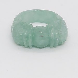 Green Jade Dragon Statement Ring - Boho Hippie Style