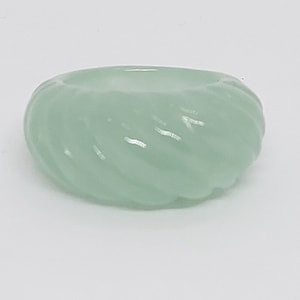 GREEN Jade Ring. Big Jade dome Ring. Lucky Chinese Jade Ring. Large statement Ring for him/her. Natural Color Grade A Green Jade Ring LOVER.