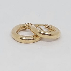 14k Yellow Gold Clip On Hoop Earrings - 13mm