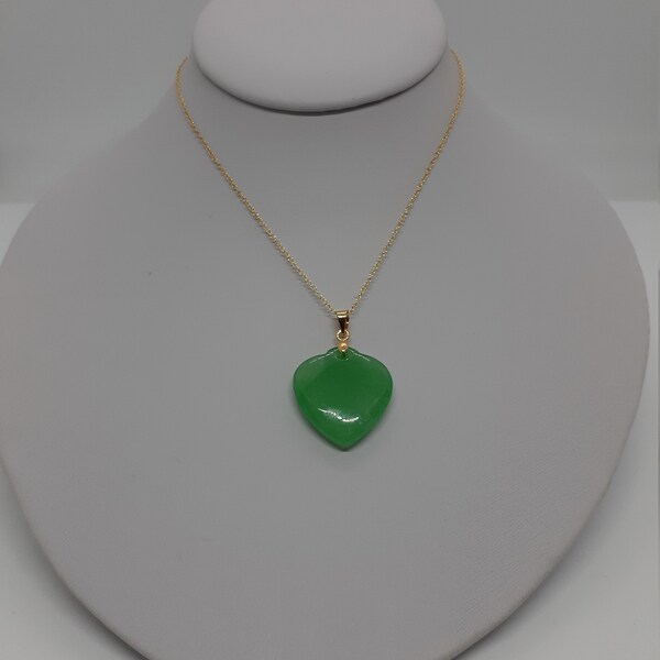 Jade Heart Pendant Etsy