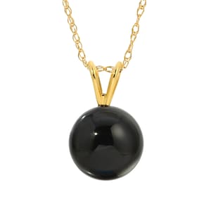 Black ONYX Pendant 14K Yellow Gold 8mm Pendant in 14K Yellow Gold 18 Inches Rope chain.Vintage 14K yellow gold Onyx Pendant.Black Onyx LOVER