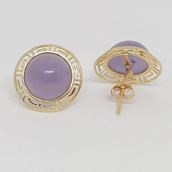 Purple Jade Earrings Etsy