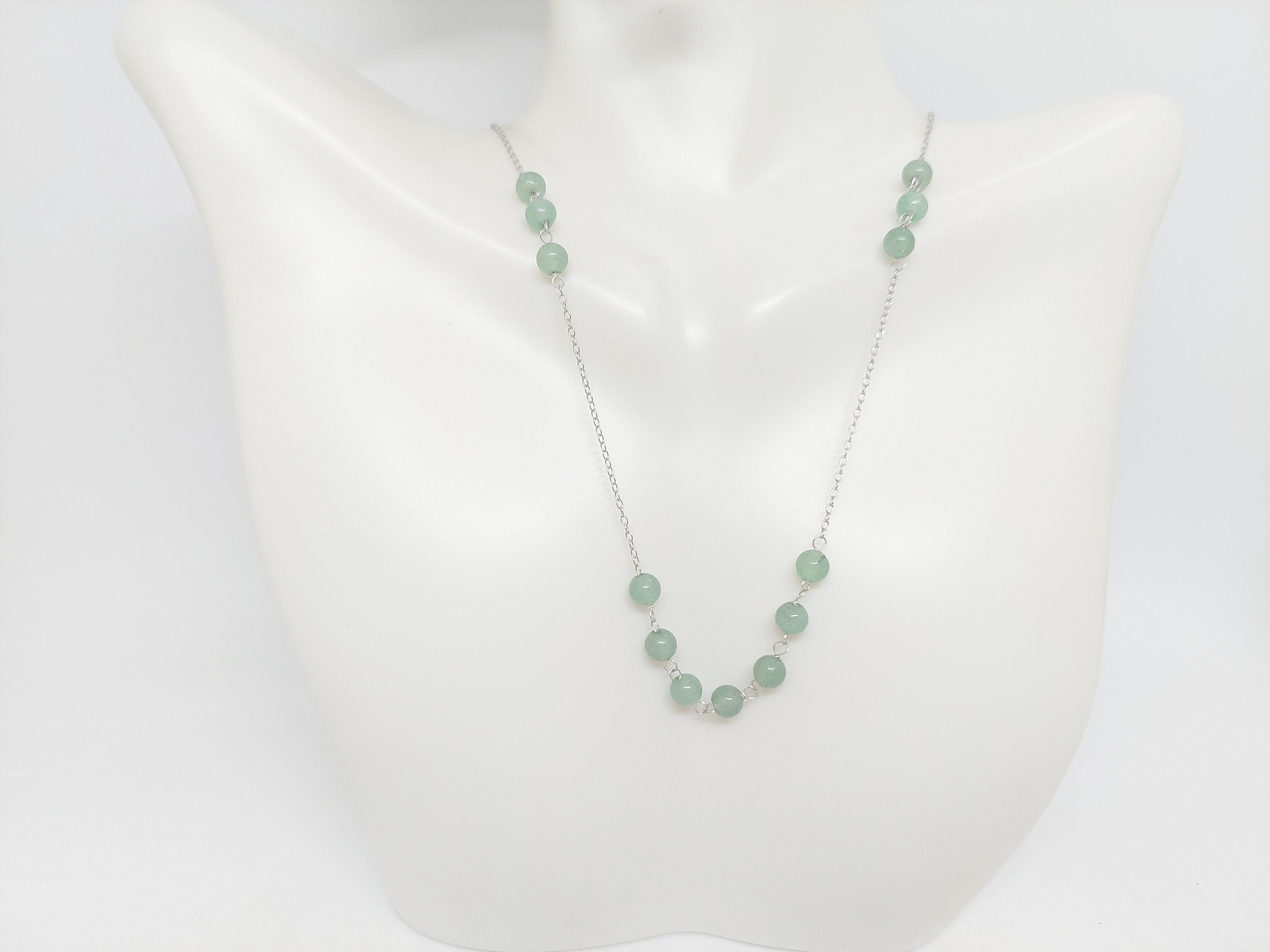 Collana Fatta A Mano In Giada Verde, Perle D'acqua Dolce, Gioielli - Foto 9