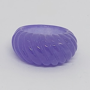 LAVENDER Jade Ring. Big Jade dome Ring. large solid stone statement Ring.Gift for him/her. Purple Jade Ring. LUCKY Stone. Good FORTUNE Stone