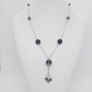 Faceted Smokey Quartz Sterling Silver Necklace - 18&quot;
