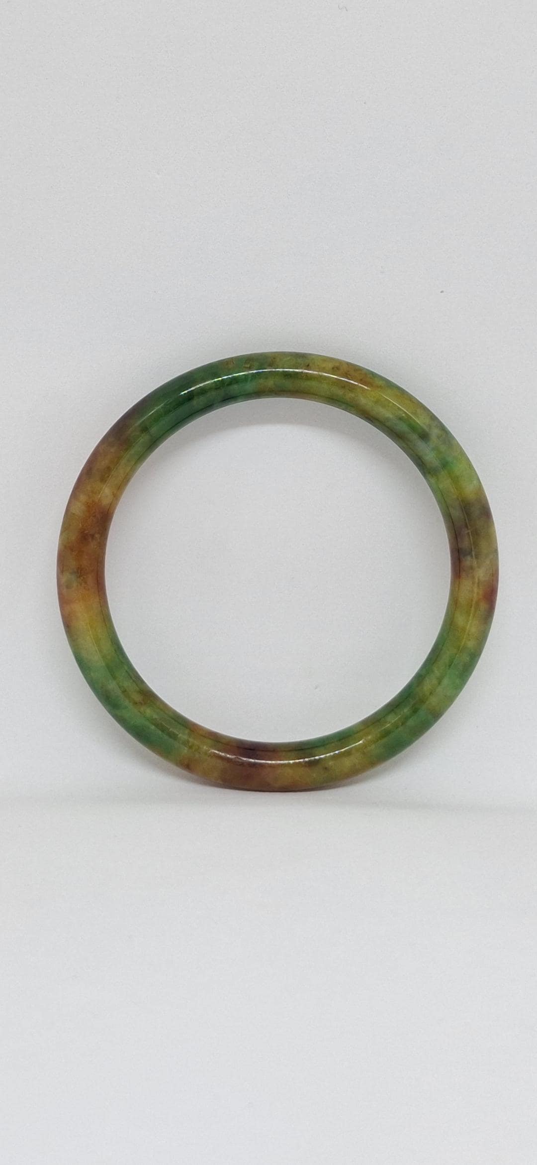 マルチカラー翡翠バングルブレスレット 57-58 mm - (2.28) インチ / 60