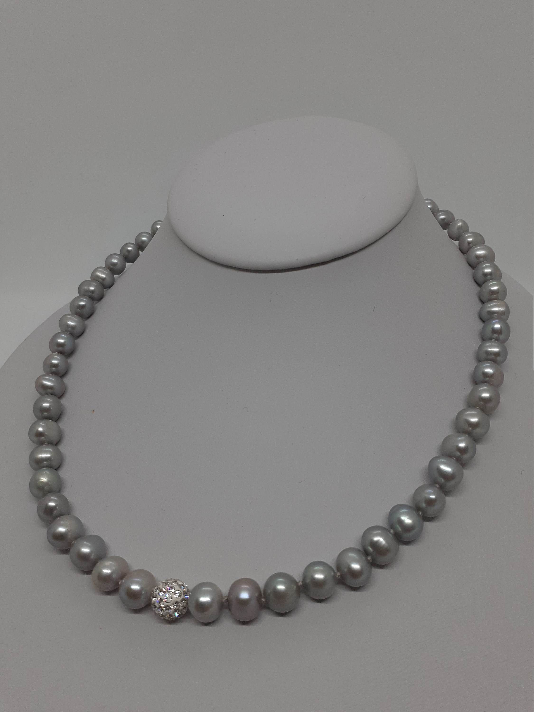 Gray Pearl Set, Gray Pearl Necklace, Gray Pearl Bracelet