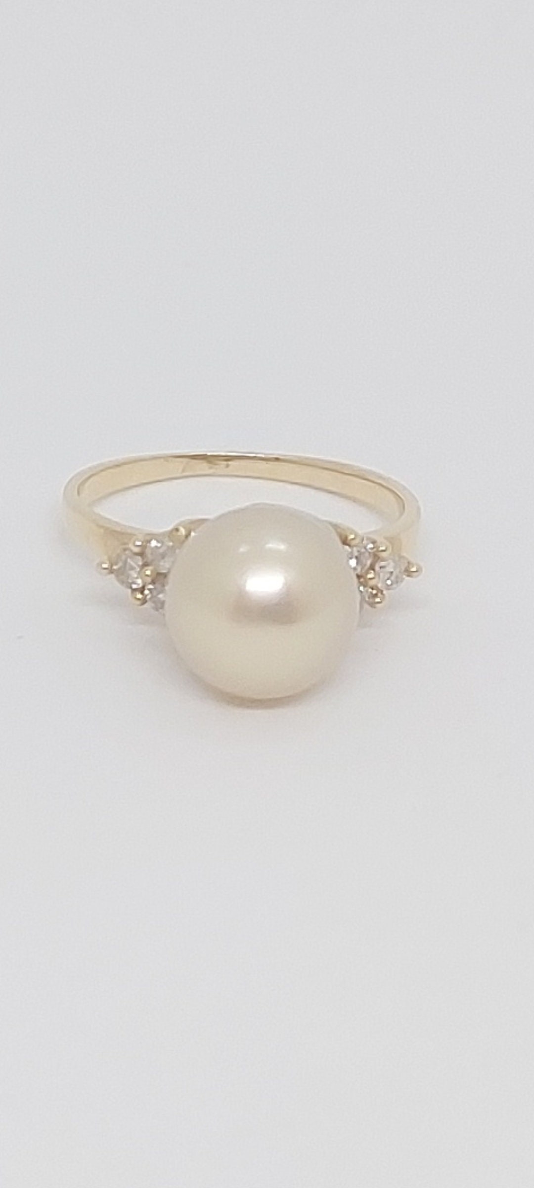 Perla Australiana Anello Con Perla E Brillantini Perla Anello Oro
