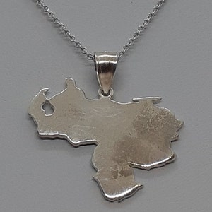 VENEZUELA Map Silver Pendant. 925 18 Inches Silver Chain Venezuela MAP Necklace. Venezuela Pendant Map LOVER. Best gift for Her/Him