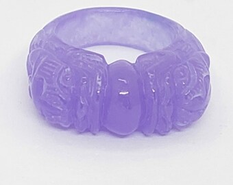 LAVENDEL Dragon Jade Ring. Grote jadering. DRAAK-ring. Cadeau voor hem/haar. Paarse jadering. Verjaardagssteen. LUCKY-steen. Steen van geluk