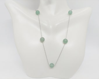 Set Gioielli 18 Carati GP: Orecchini, Collana, Anello E Ciondolo In Giada Verde E Conchiglia Dei Mari Del Sud