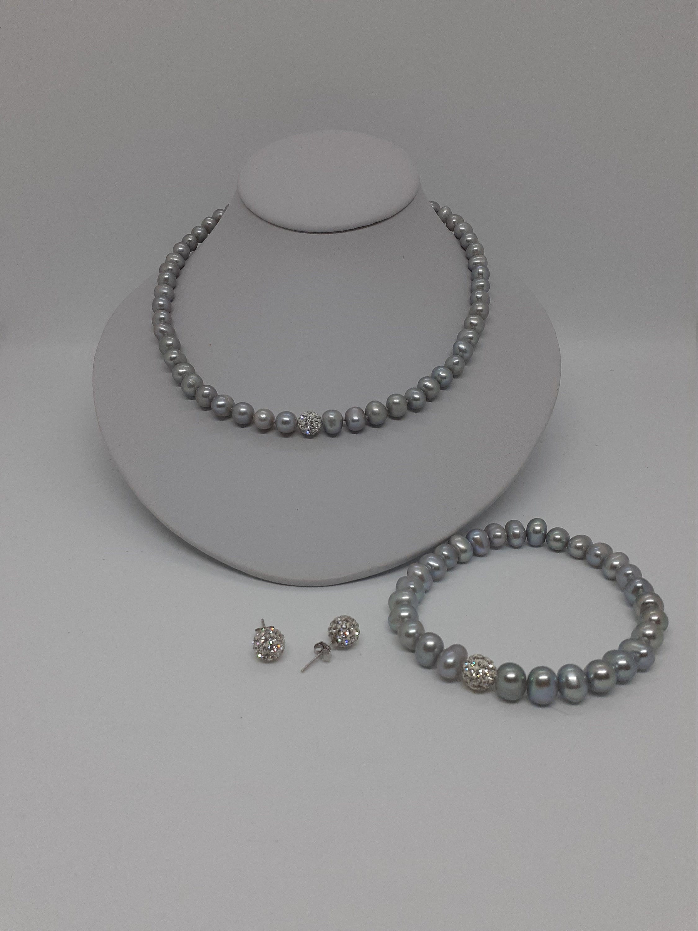 Gray Pearl Set Etsy