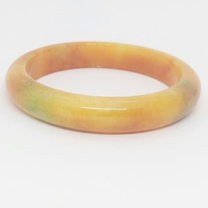 YELLOW Jade Bangle Bracelet 2.10" Inside Diameter. Jade 15mm thick Bracelet. Jade Bangle. Yellow Jade Gemstone Bracelet. Bangle Jade LOVER.