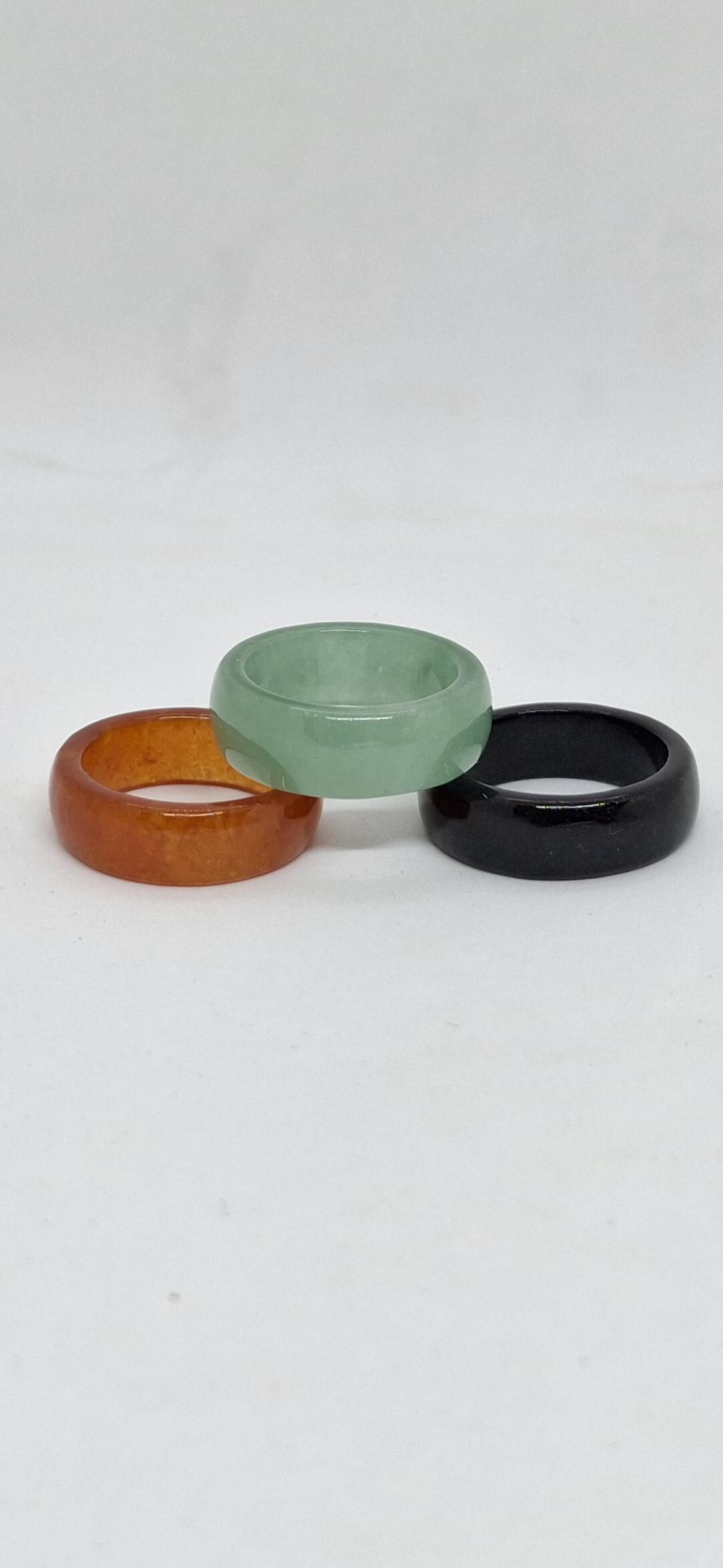 Multi Color Jade Ring Band: Black Onyx, Green, Red Jade - Sizes - Etsy