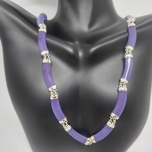 Custom Gold Purple Jade Necklace, WATERPROOF Custom