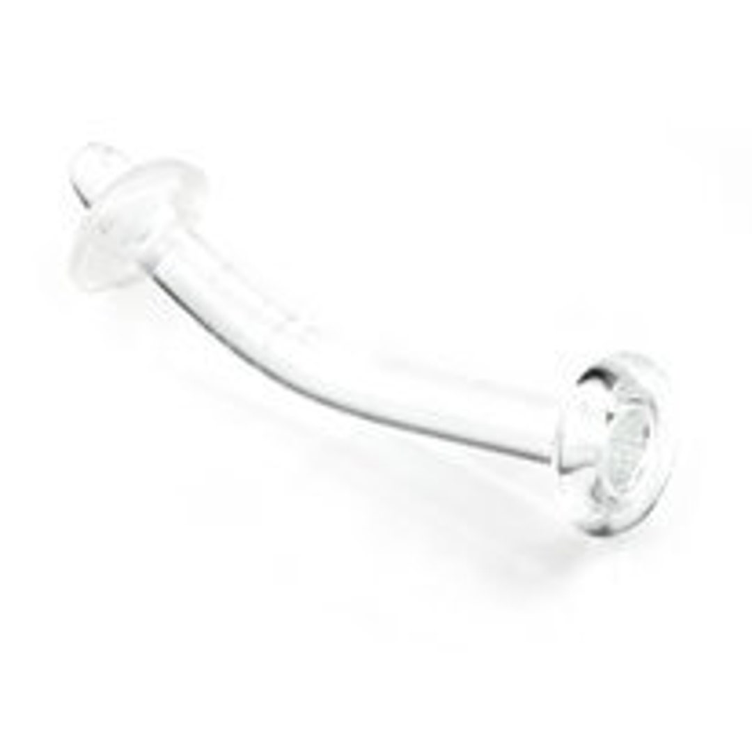 Clear Glass Curved Eyebrow Retainer / Keeper With O Ring / Lip, Ear