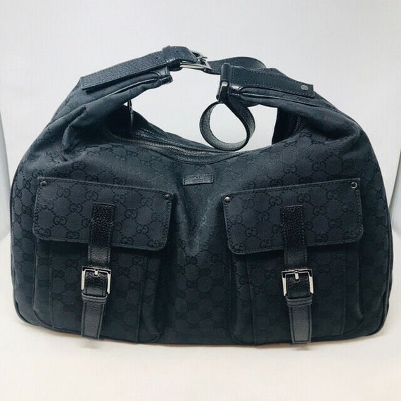 Gucci Black Canvas Logo Tom Ford Era Travel Bag Ho