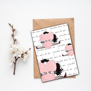 carte A6 - illustration - prendre soin de soi