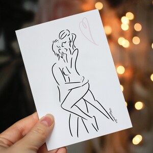 Carte A6- illustration - love - 105x148mm + enveloppe kraft