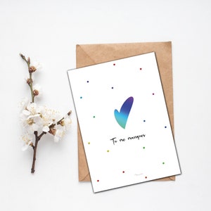carte A6 - illustration - Tu me manques