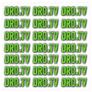 May include: A white background with the text "DRO.TV" repeated 18 times in a green, leafy font.