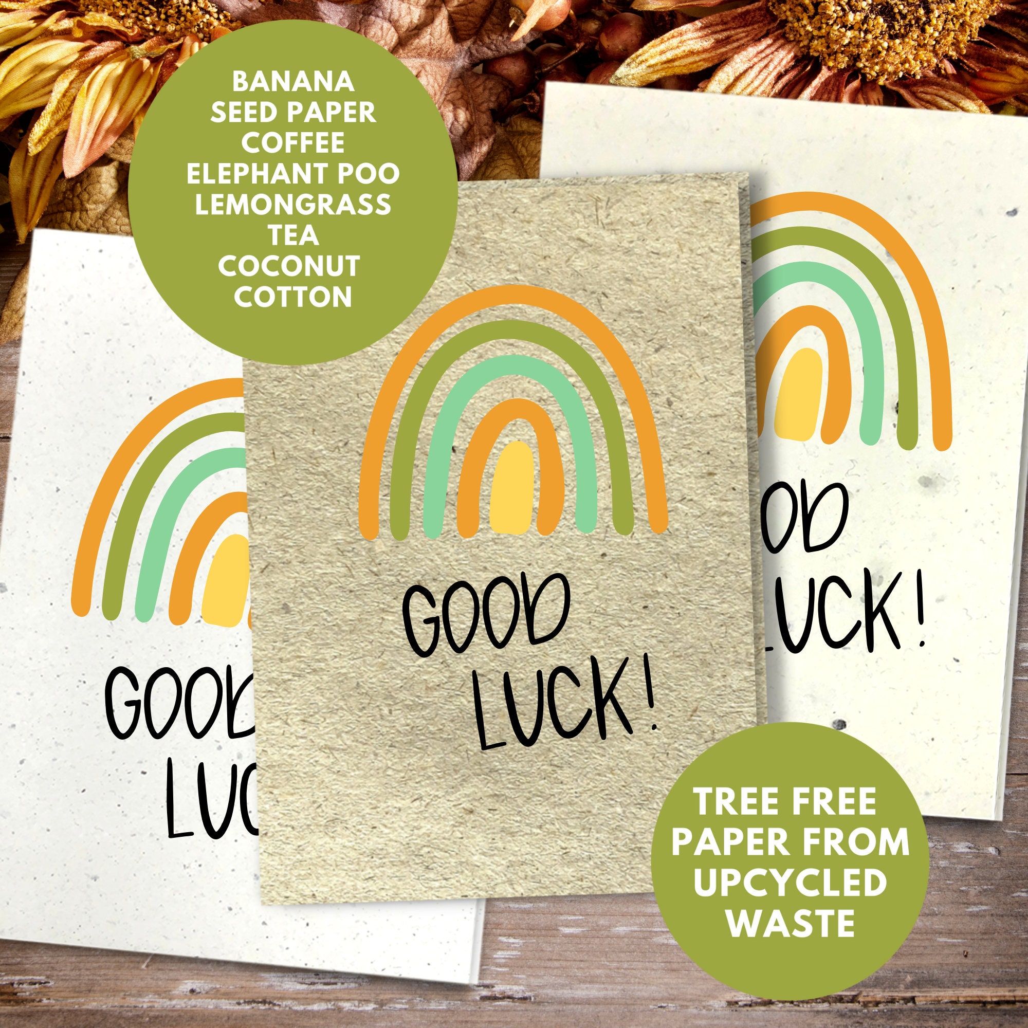 Handmade Eco Friendly Good Luck Cards on Plantable Seed Paper