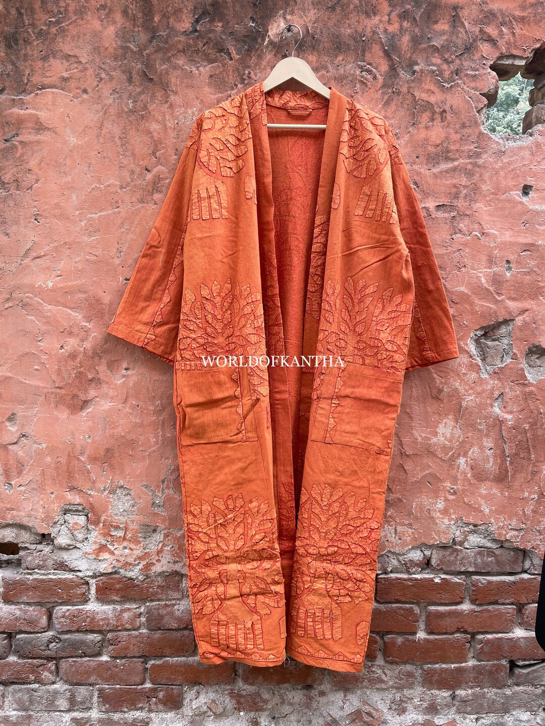 Indian Cotton Kimono Cut Work Kimono Handmade Winter Robes Etsy