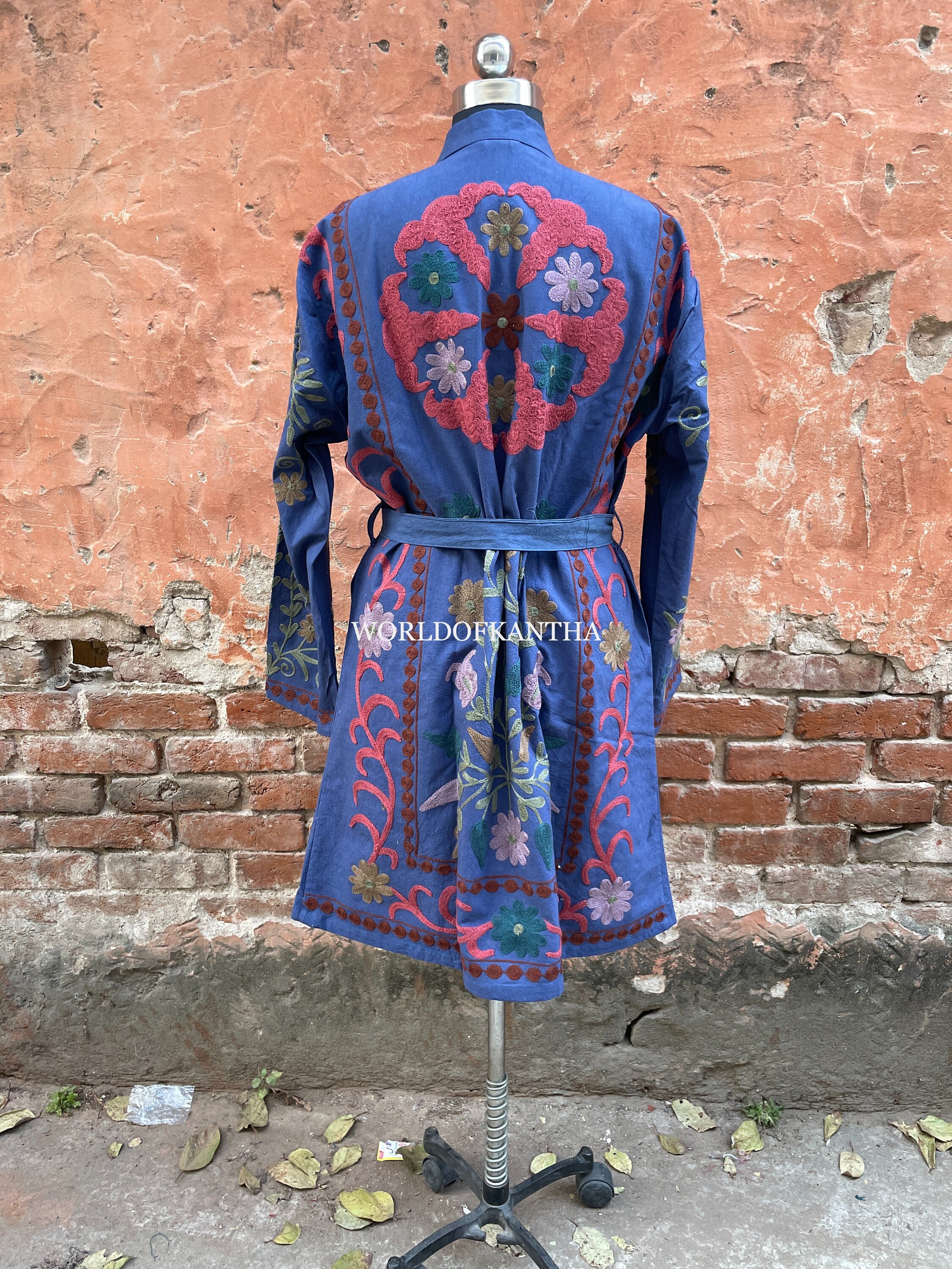 Suzani Hand Embroidered Jacket Indian Beautiful Floral Autumn Etsy