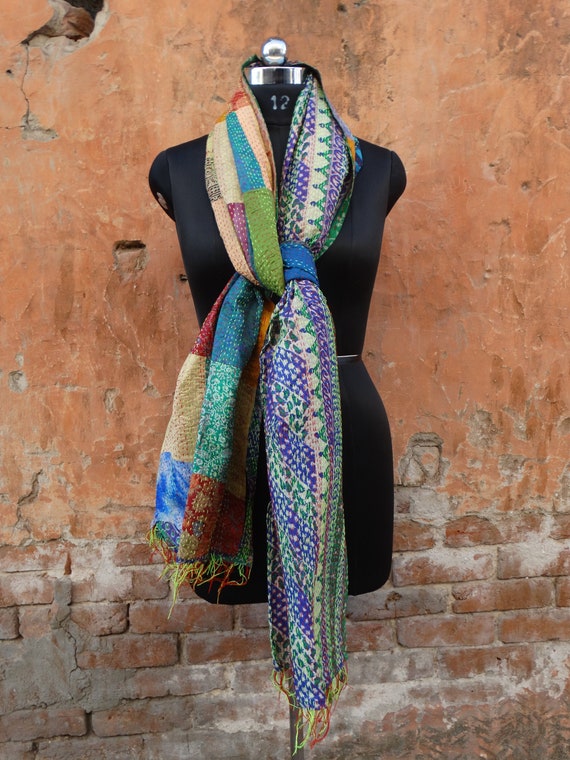 patchwork silk scarf