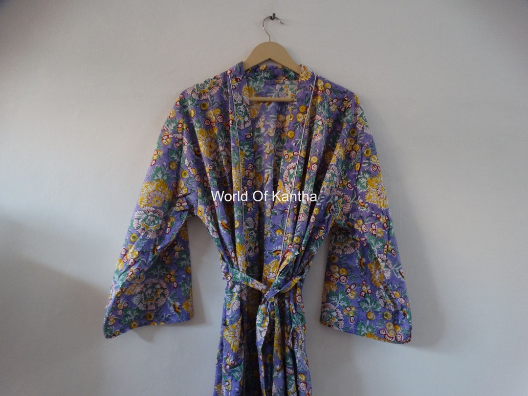 Cotton Bohemian Style Gown, Hand Block Print Soft and Comfortable