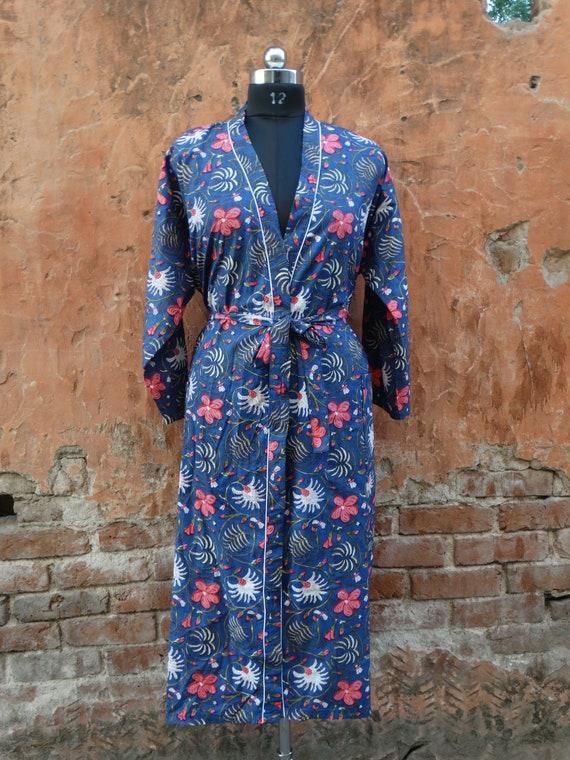 Cotton Kimono Handmade Robe for Women dressing Gown Summer Night Wear plus Sized Robes Lounge Wear Casual Wear Beach Cover Up Etsy UK