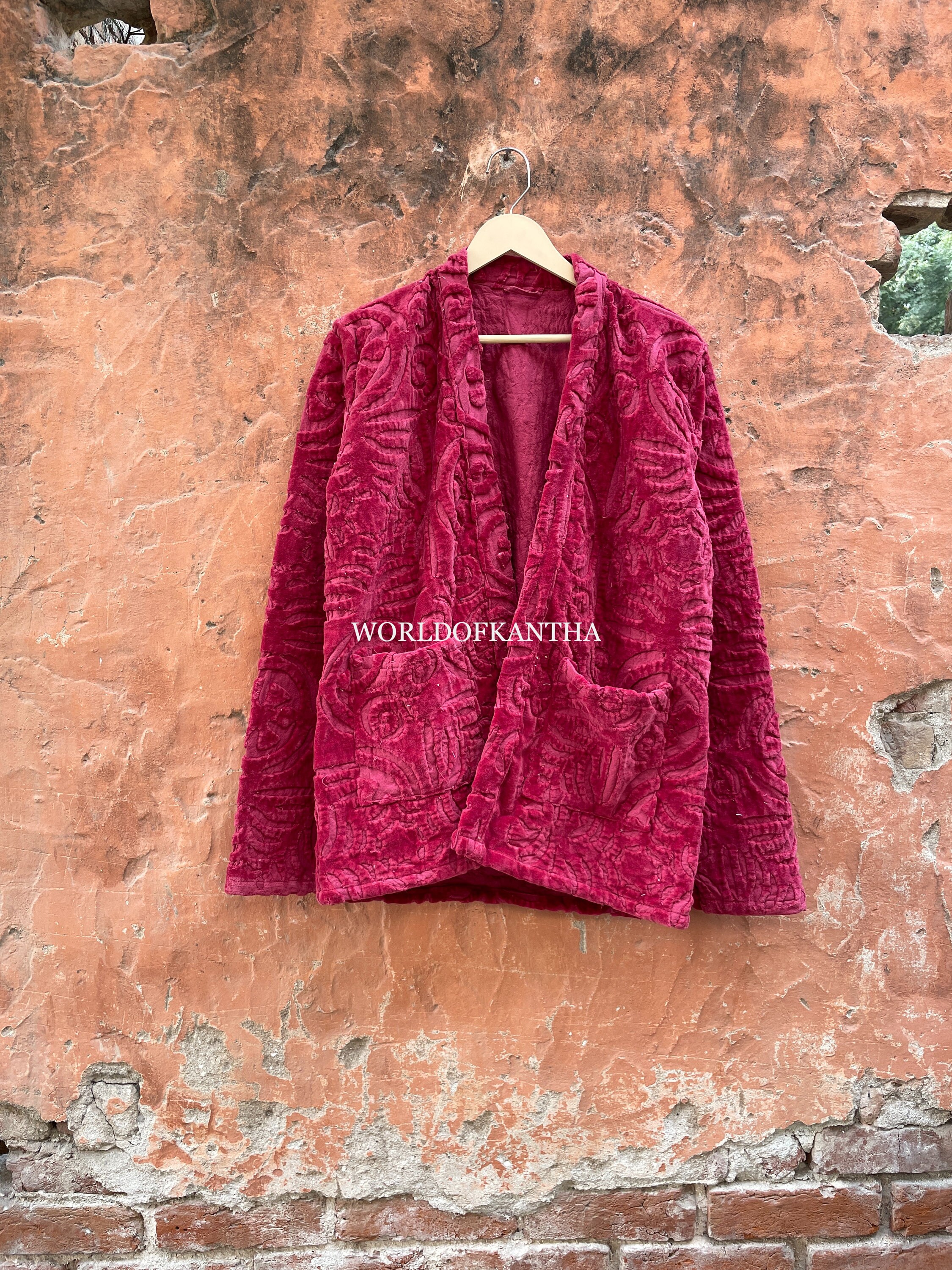 ジャケット・アウター CUTWORK EMBROIDERY JACKET Hand-embroidery Cutwork Applique Winter Jacket, Cotton Short
