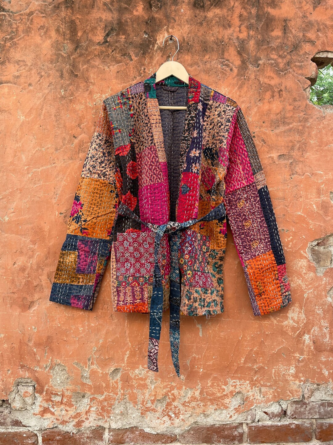Cotton Handmade Patchwork Jacket Hand Stitched Cotton Etsy