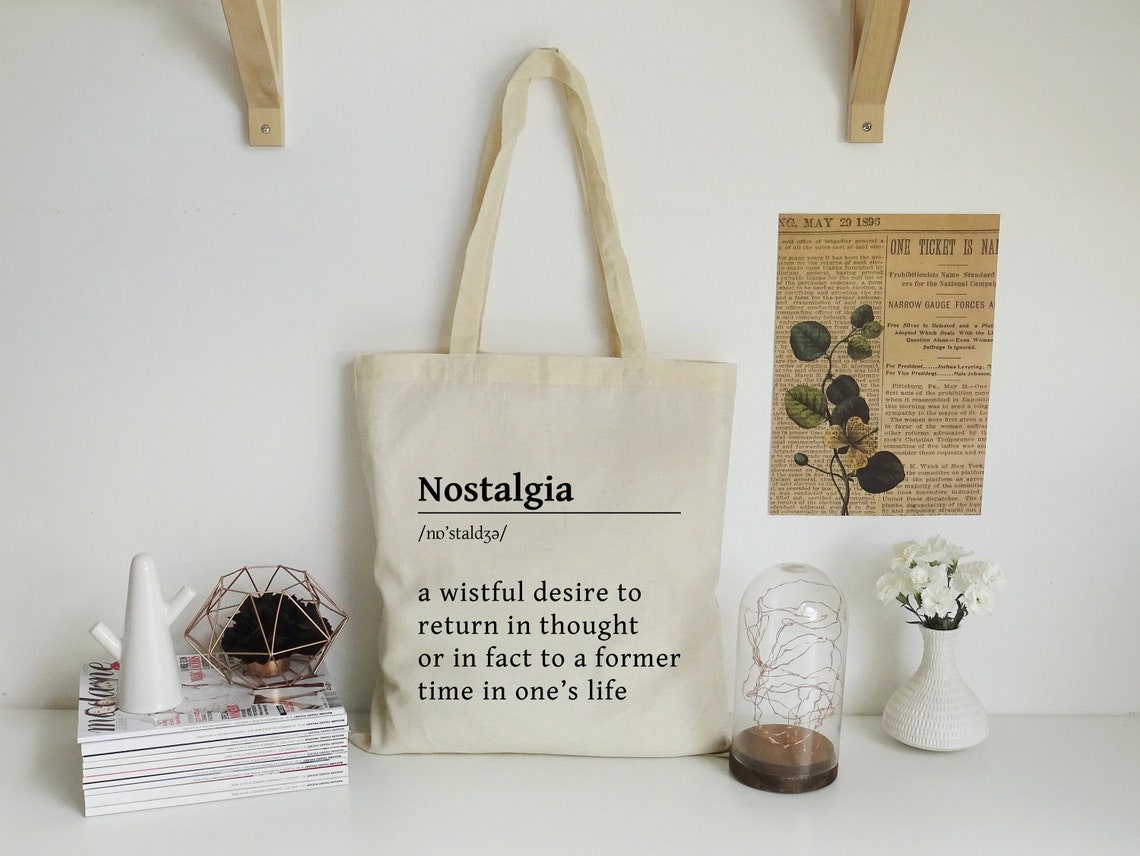 Nostalgia definition tote bag sac shopping réutilisable Etsy