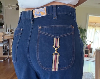Vintage 70s Wrangler “Wrapid Transit” Jeans – Rare Pocket Detail – Boho Western Denim- 32 Waist
