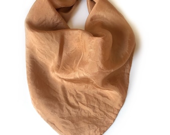 Terracotta/Peachy Naturally dyed bandana/scarf, neck scarf, hat scarf, hair scarf, plant dyed