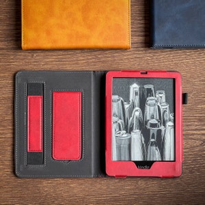 Personalised Luxury Case Cover with Stand and Hand Strap for Kindle Paperwhite / Colorsoft 7" (only fits 12th Generation)