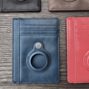 Cartera fina personalizada de primera calidad con tarjetero RFID para Apple AirTag