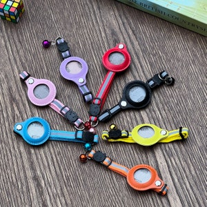 Personalised Waterproof Cat Pet Collar with Case Holder for Apple AirTag tracker.
