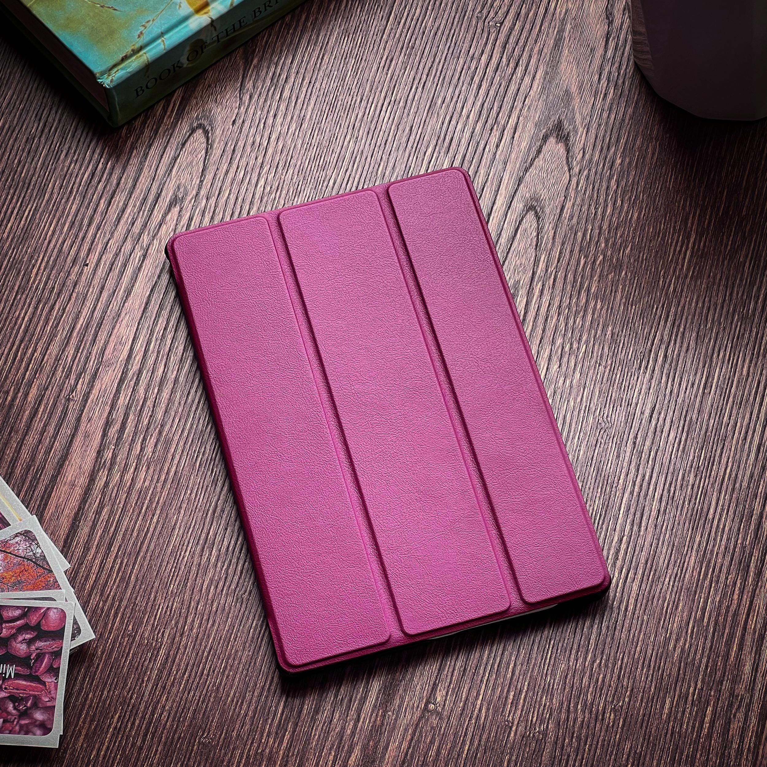 For Samsung Galaxy Tab S6 Lite P610 Embossed Smile Flip Tablet Leather Case (Brown