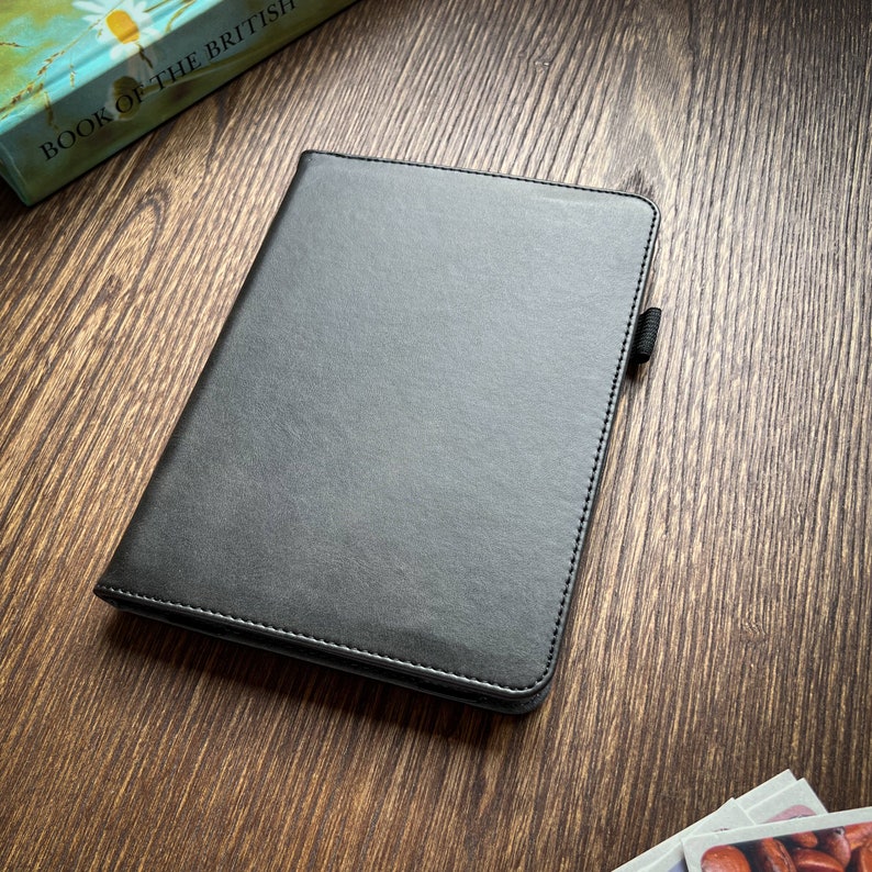 Personalised Luxury Case Cover with Stand and Hand Strap for Kindle Paperwhite 6.8 only fits 11th Generation Black