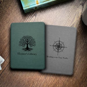Personalisierte Kindle Paperwhite/ColorSoft Hülle - Gravierte Hülle aus Kunstleder